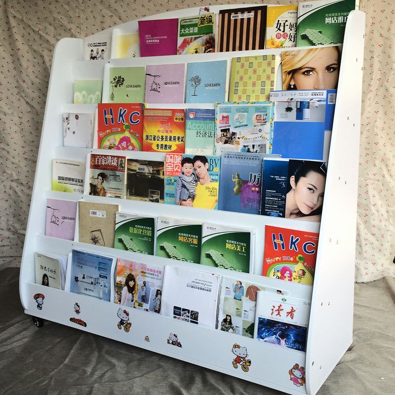 幼兒園書架大號木質書報架 圖書館白色展示架書架 繪本架雜志架批發・進口・工廠・代買・代購