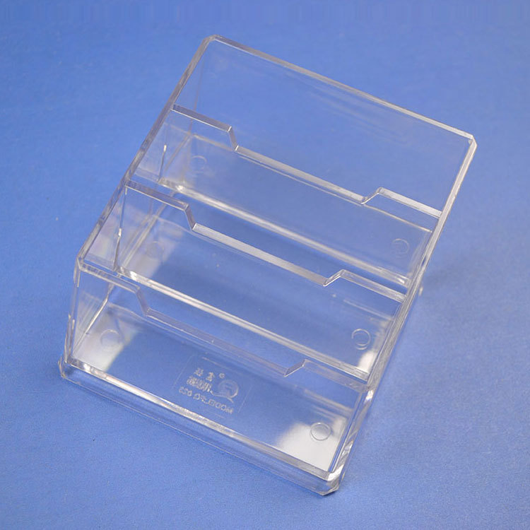 富強三層名片座 三格名片座 透明塑料名片盒 商務名片座辦公用品工廠,批發,進口,代購