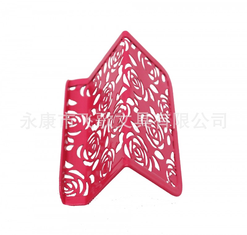 廠傢直銷新款創意金屬鏤空玫瑰花名片架工廠,批發,進口,代購