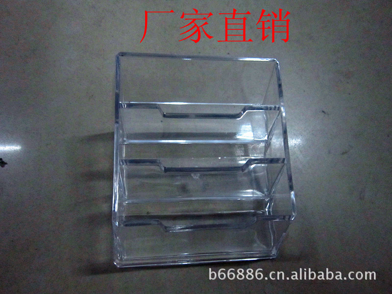 辦公文具批發 三格透明名片盒 有機玻璃名片座 可印字批發・進口・工廠・代買・代購