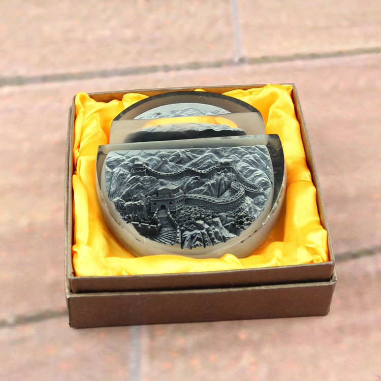 長城名片夾高檔商務贈品禮物 立體水晶浮雕3D辦公桌麵實用擺飾批發・進口・工廠・代買・代購