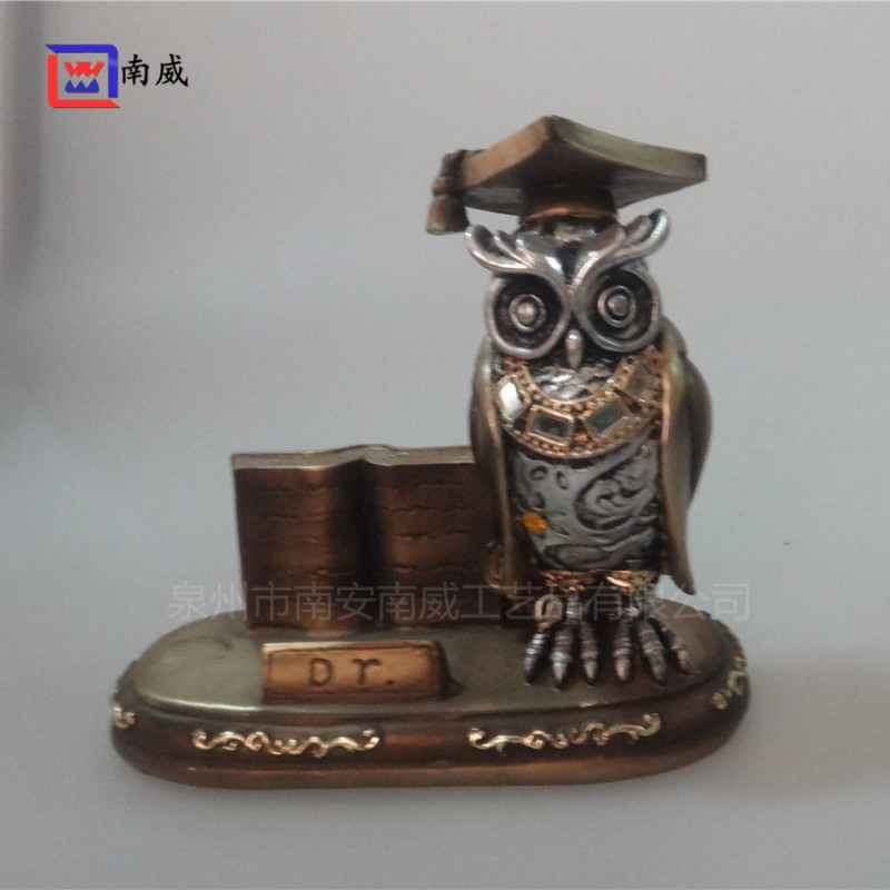 工廠直銷 樹脂工藝品貓頭鷹名片座 創意辦公傢居收納裝飾擺件批發・進口・工廠・代買・代購