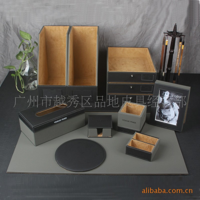 供應品地傢居灰色磨沙變色PU12件辦公套裝批發・進口・工廠・代買・代購