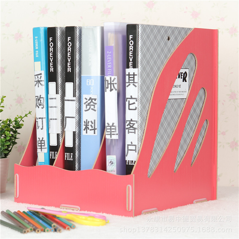 創意三聯辦公收納 文件架 木質收納 資料架 辦公用品收納 1004批發・進口・工廠・代買・代購