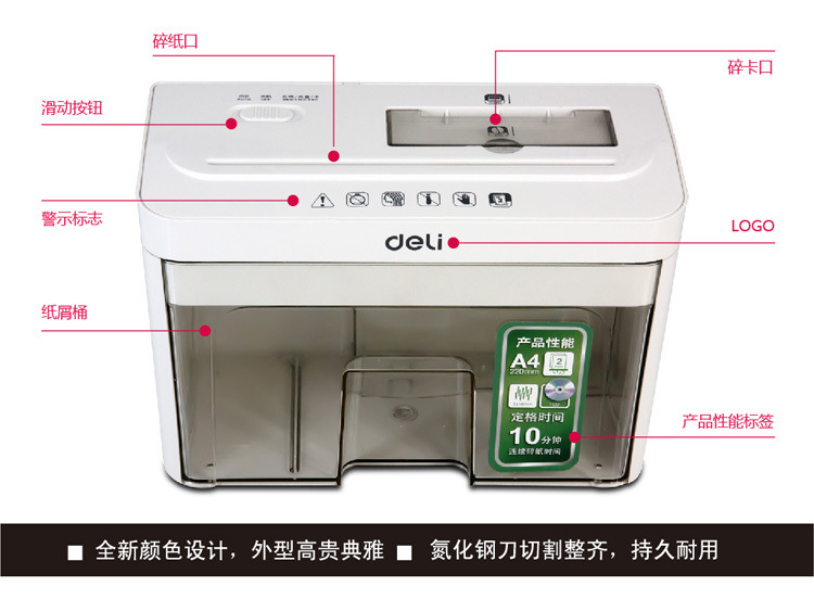 得力9932電動辦公碎紙機桌麵型迷你靜音3級保密A4碎紙機工廠,批發,進口,代購