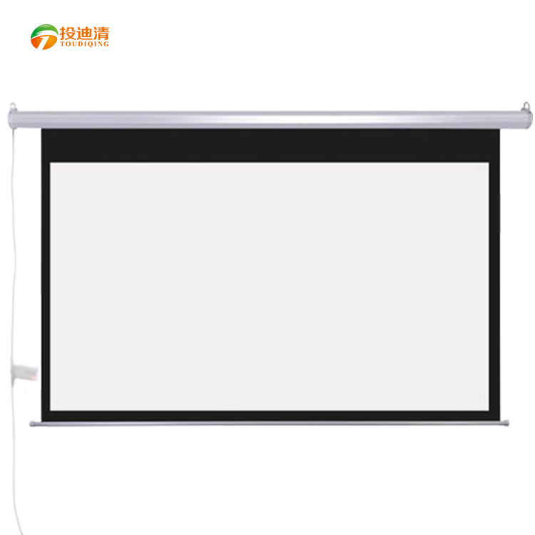 批發供應投影機幕佈100寸16：9高清網格白塑遙控電動投影幕佈批發・進口・工廠・代買・代購
