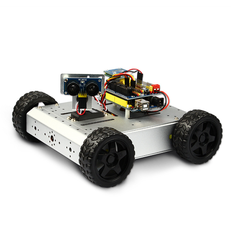 AS-4WD語音識別移動機器人套件 Arduino智能小車 超音波測距套件工廠,批發,進口,代購