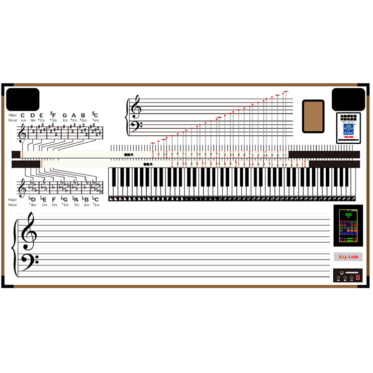 新款電子教板帶鍵盤88鍵學全五線譜電教板智能樂理示教板5線譜工廠,批發,進口,代購