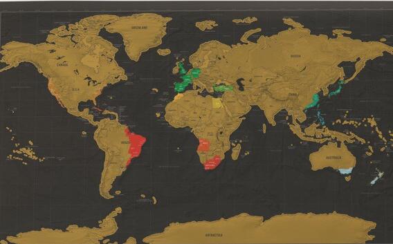 黑金世界刮刮地圖 黑色地圖 刮刮地圖 黑金奢華版 旅途人生探索批發・進口・工廠・代買・代購