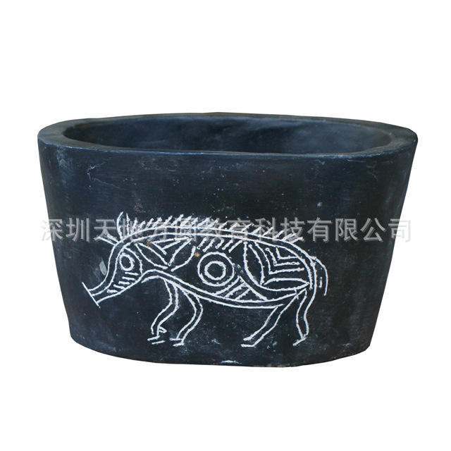 廠傢直銷中國古代歷史仿真教具豬紋陶缽模型 學校歷史教室教學工廠,批發,進口,代購
