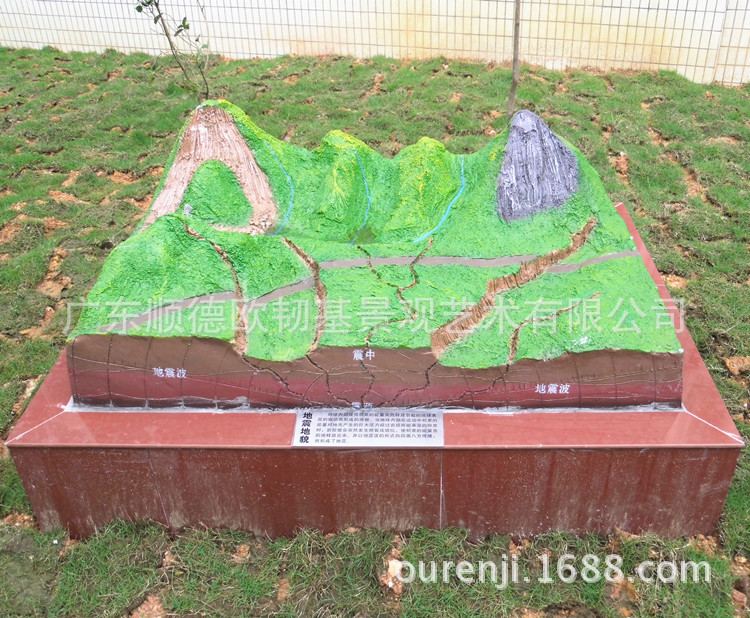廠傢直供教學用品模型地貌地理模型地貌樹脂模型大型地貌地震地貌工廠,批發,進口,代購