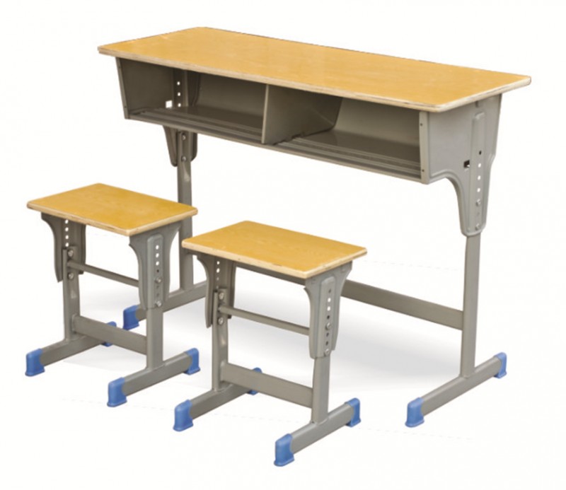 雙人單柱單層帶單柱小方凳，學生課桌椅，升降課桌椅，學生桌椅工廠,批發,進口,代購