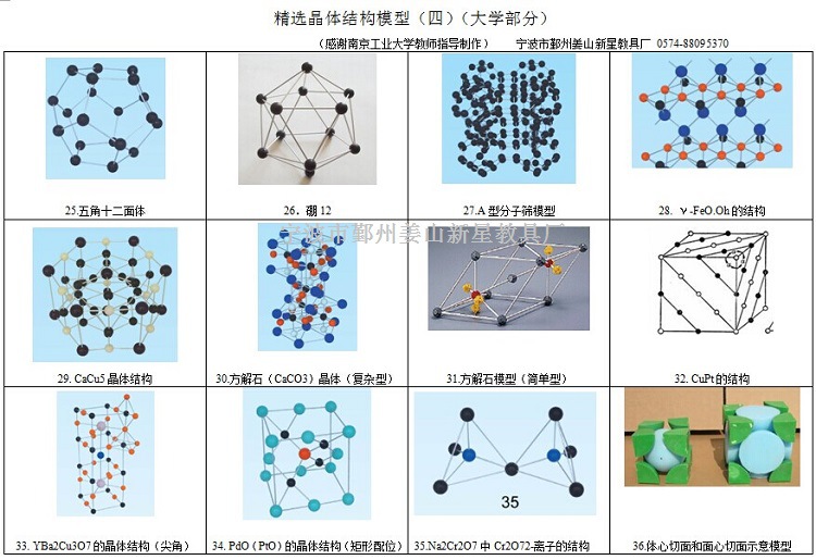 精選晶體結構模型（四）（大學部分）批發・進口・工廠・代買・代購