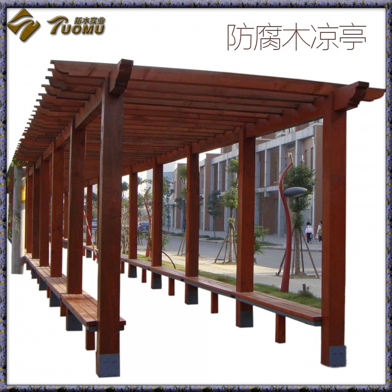 【上海拓木】公園防腐木長廊植物攀爬涼亭花架廠傢在線出圖批發價批發・進口・工廠・代買・代購