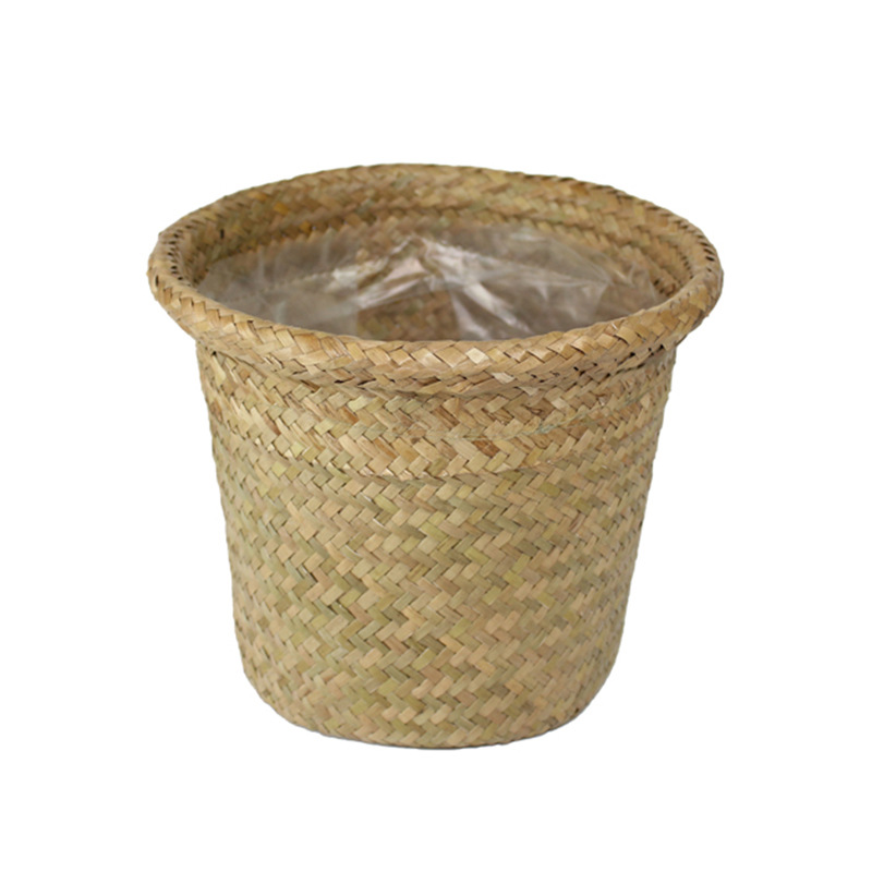 GP4草編織非藤柳編花器工藝品裝飾花籃防水塑料膜裡襯花盆花籃批發・進口・工廠・代買・代購