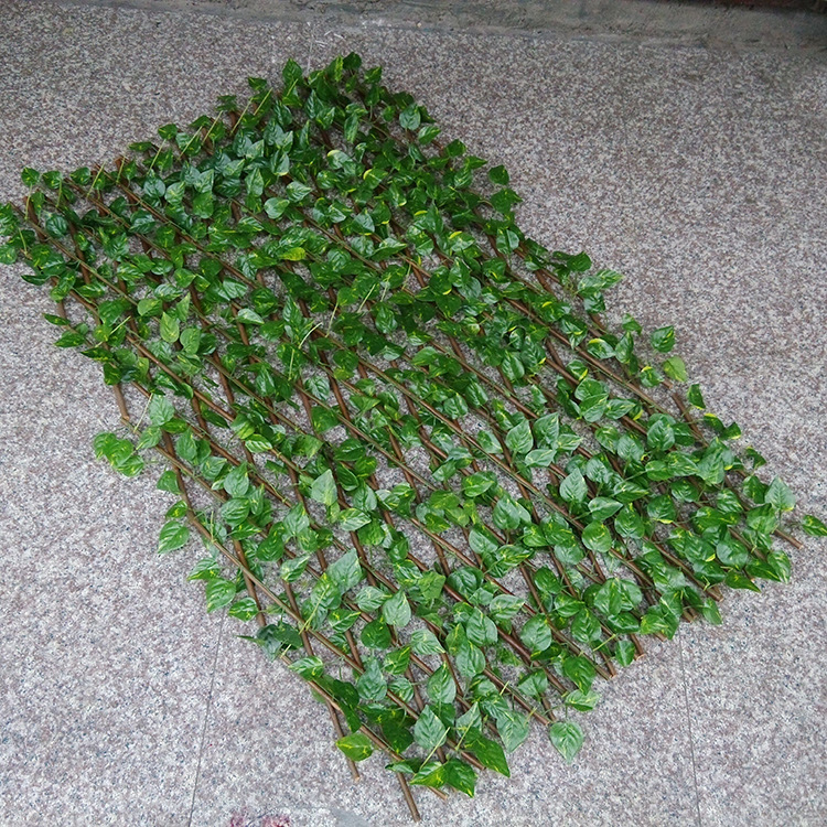 實木柵欄拉伸門花園裝飾園藝門木質仿真綠蘿葉圍欄廠傢定製批發批發・進口・工廠・代買・代購