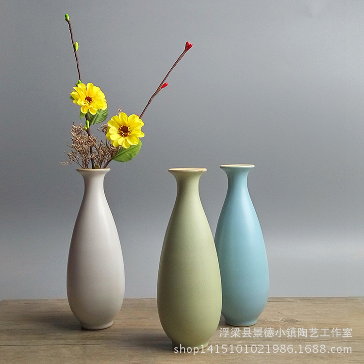 陶瓷花瓶玉壺春瓶工藝品擺件復古中式現在簡約傢居裝飾品花插茶道工廠,批發,進口,代購