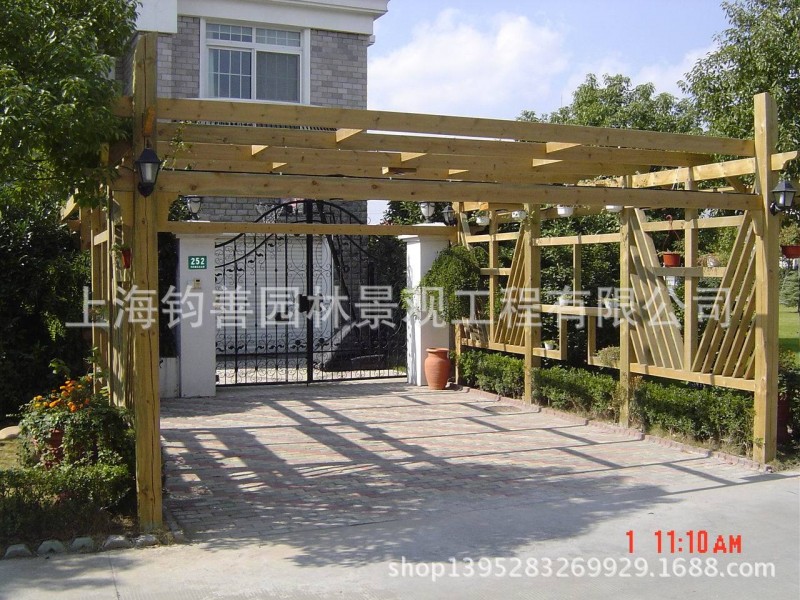 廊架葡萄架景觀工程戶外防腐木工程木結構建造花園防腐木製品定製工廠,批發,進口,代購