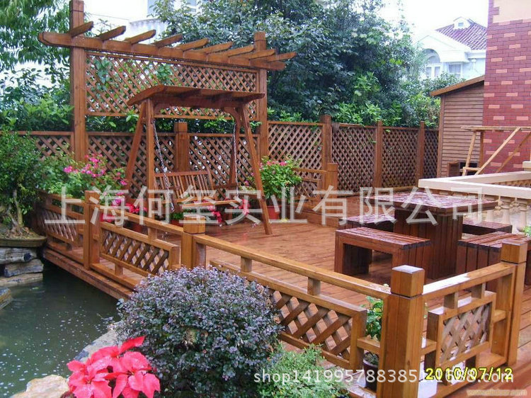 精品展示防腐木地板圍欄 景觀防腐木圍欄 質優價廉工廠,批發,進口,代購