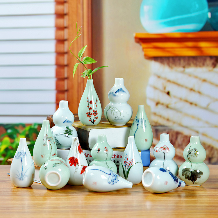 個性創意陶瓷 青瓷手繪花瓶、花器擺件 辦公居傢裝飾用品工廠,批發,進口,代購