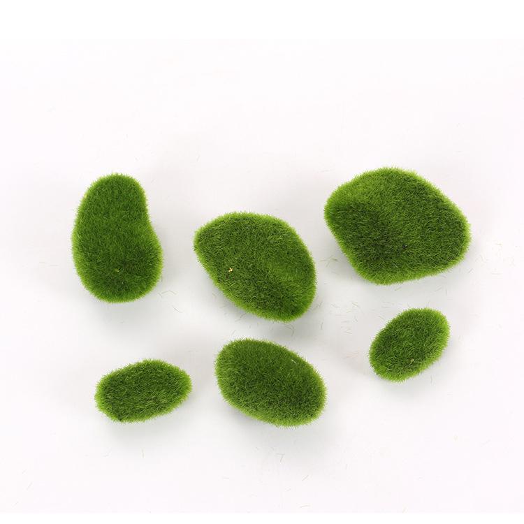 廠傢直銷植絨仿真花盆景苔蘚石綠毛石頭酒店裝飾櫥窗擺設品微景觀工廠,批發,進口,代購