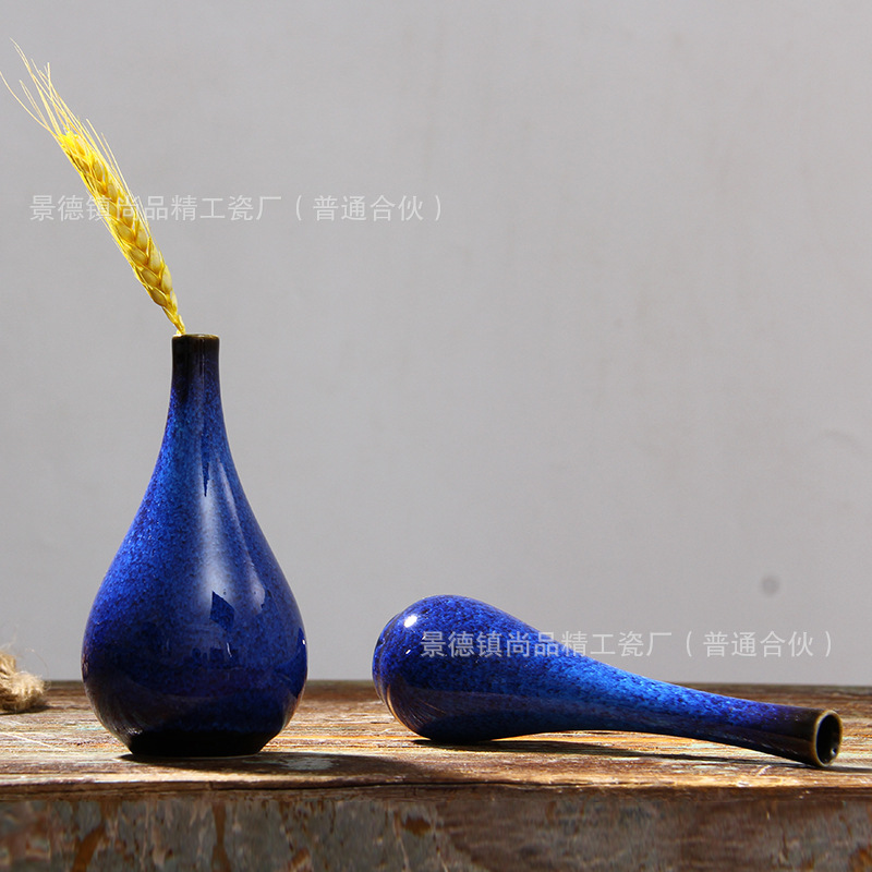 廠傢批發創意傢居陶瓷擺件現代顏色釉花瓶工藝品迷你小花插批發・進口・工廠・代買・代購