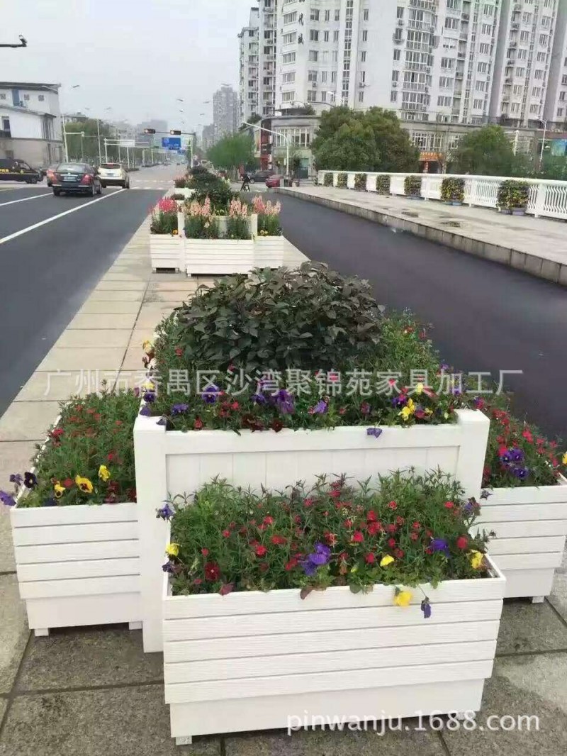 實力工廠定製廣場實木樹箱塑木大花箱隔離帶園林花箱批發・進口・工廠・代買・代購