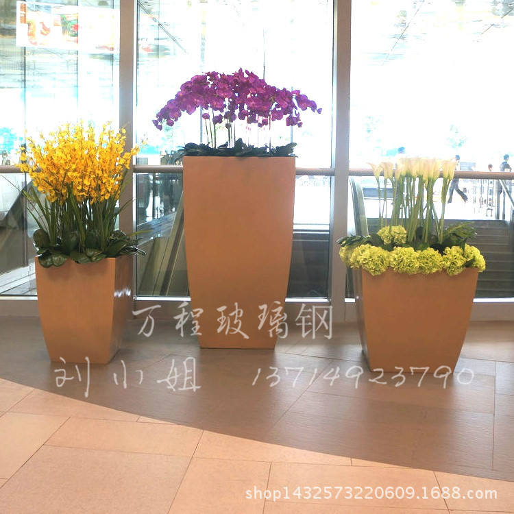 【廠傢批發】玻璃鋼落地大花盆 方形大花盆商場美陳玻璃鋼花盆工廠,批發,進口,代購