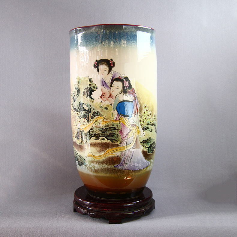 傢用陶瓷工藝擺件批發 景德鎮陶瓷花瓶 青音幽色純手工手繪花瓶工廠,批發,進口,代購