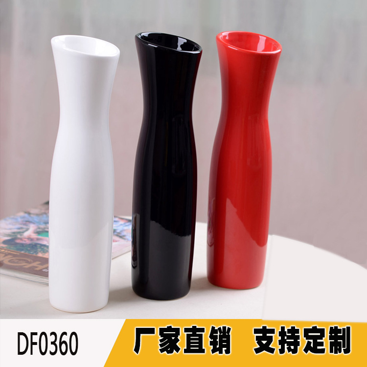 現代簡約白色陶瓷花瓶 創意陶瓷工藝擺件潮州陶瓷花瓶定製logo工廠,批發,進口,代購