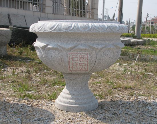 花崗巖石雕花缽 園林裝飾石雕花盆 專業車圓車間製作工廠,批發,進口,代購