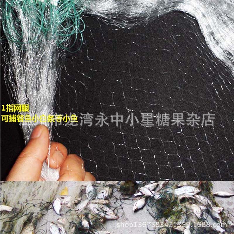 提綱單層魚網小白條餐魚黏網絲掛網捕魚漁網小湖拉魚網捉魚拉絲網批發・進口・工廠・代買・代購