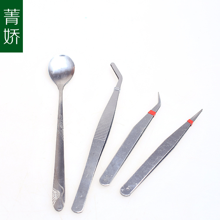 菁嬌 加長型不銹鋼防靜電彎頭鑷子 微景觀美工製作園林五金工具批發・進口・工廠・代買・代購