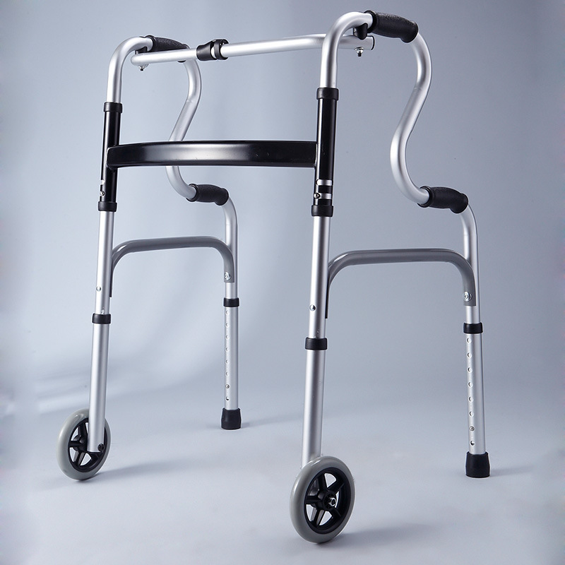 福仕得出口鋁合金老人助行器殘疾人助步器老年人四腳拐杖拐棍帶輪批發・進口・工廠・代買・代購