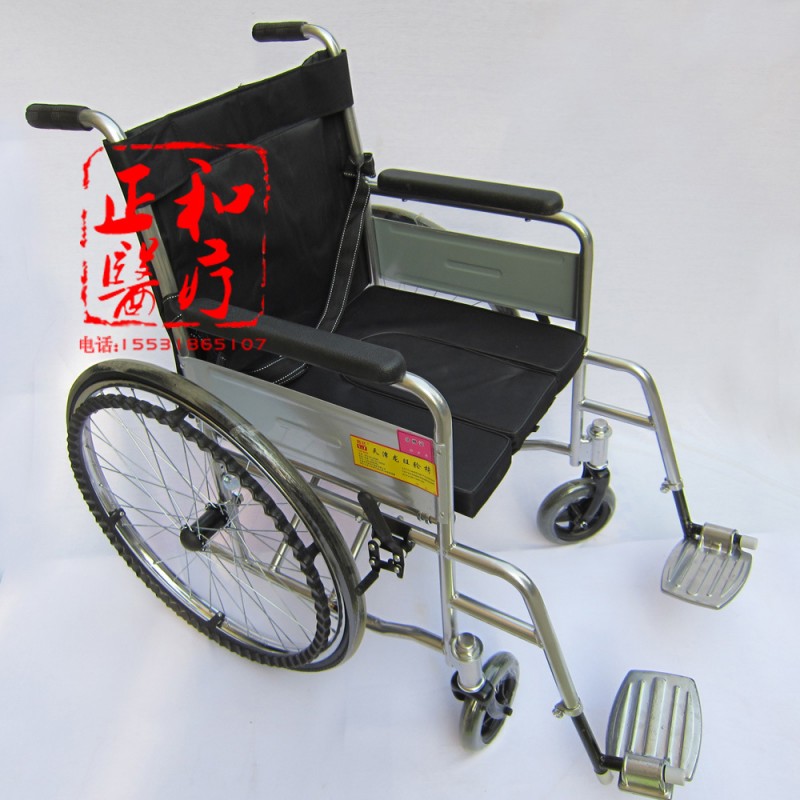 折疊輪椅 老人殘疾人坐便輪椅車 加厚鋼管 剎車輕便批發・進口・工廠・代買・代購
