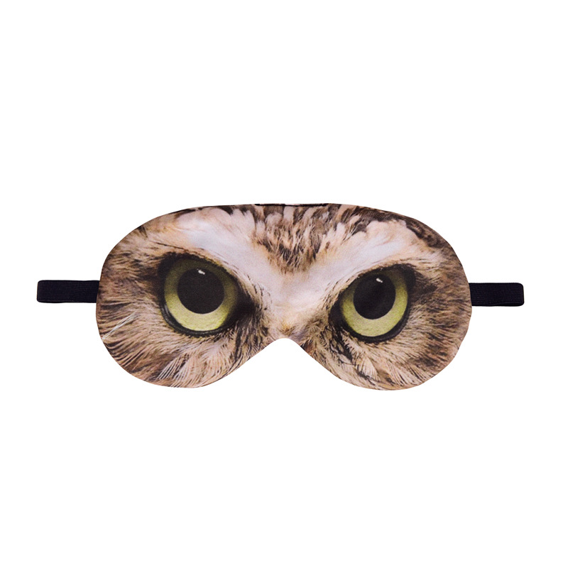 新款設計可愛卡通毛絨透氣眼罩 貓頭鷹眼睛睡眠眼罩 遮光護眼罩批發・進口・工廠・代買・代購