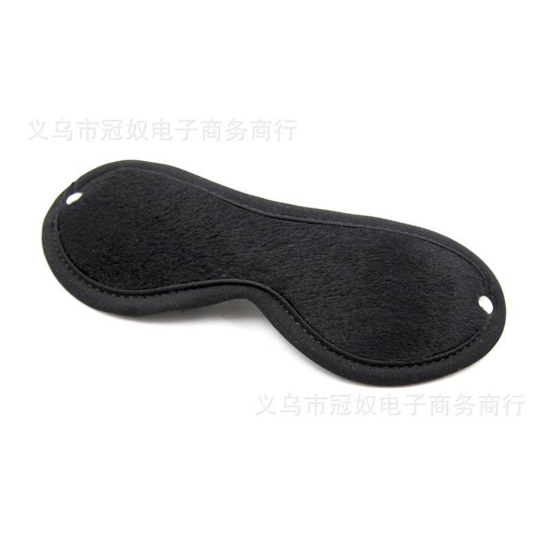 義烏工廠直供低價爆款優質黑色短毛絨帶釘遮光睡眠成人情趣眼罩批發・進口・工廠・代買・代購