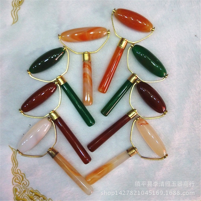 瑪瑙按摩滾輪批發 麵部 臉部按摩 玉石刮痧板片 經絡保健器材批發工廠,批發,進口,代購