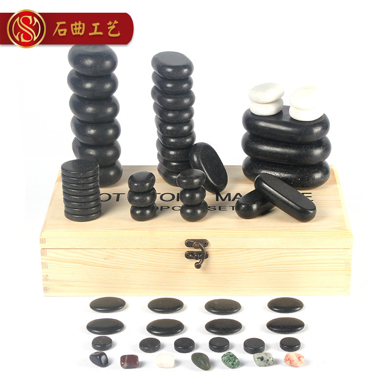 按摩推拿熱石套裝60件套 美容院spa館專供 能量石廠傢直銷工廠,批發,進口,代購