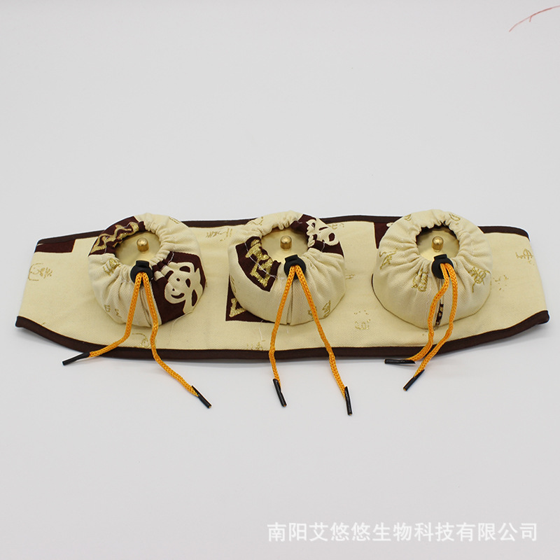 艾悠悠艾灸器材廠傢批發腰腹三聯艾灸服純棉加厚米黃色艾灸衣工廠,批發,進口,代購