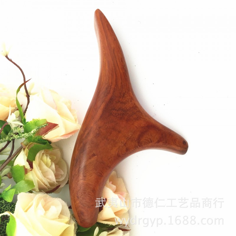 新款上市廠傢直銷爆款紅酸枝按摩器刮痧穴位保健三叉小額混批工廠,批發,進口,代購