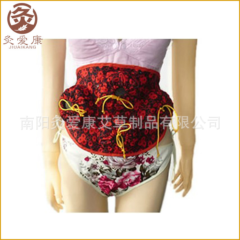 純棉艾絨護腰帶 四聯隨身灸佈套 4孔艾灸盒腰部腹部溫灸器艾灸服工廠,批發,進口,代購