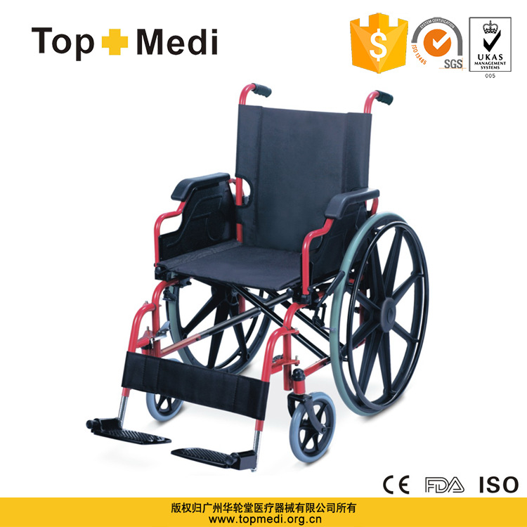 華輪堂TSW909B普通輪椅廠傢直銷鋼質可折疊可拆腳托手動輪椅批發批發・進口・工廠・代買・代購