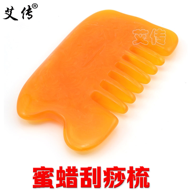 正品蜜蠟刮痧梳子 密蠟刮痧板 頭部按摩梳子 經絡梳工廠,批發,進口,代購
