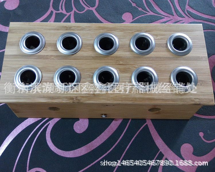 竹製十孔艾灸盒 脊柱用溫灸器溫灸盒艾條灸架(10孔)工廠,批發,進口,代購