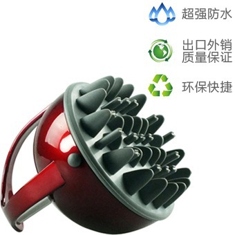 新款防靜電電動洗頭按摩器頭部按摩機 電動超軟矽膠防水按摩梳工廠,批發,進口,代購