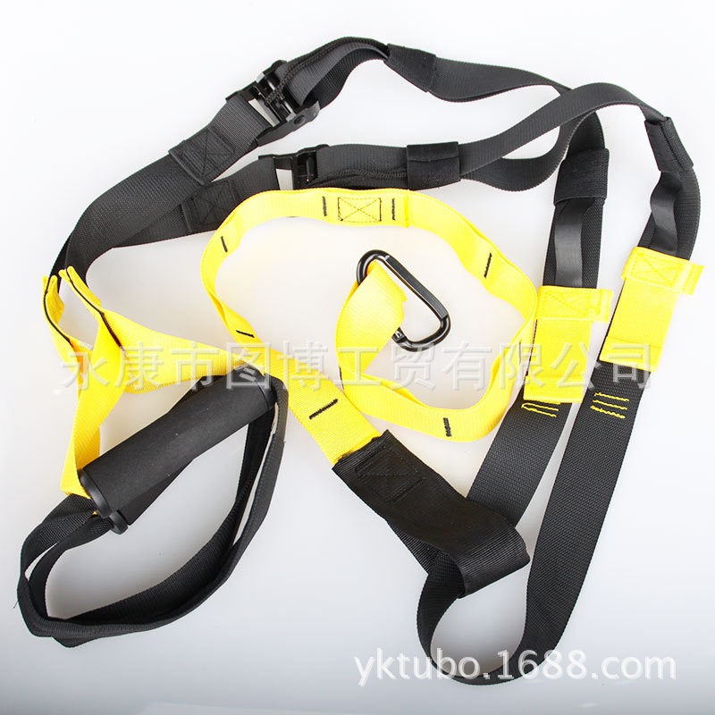 基本款黃黑色懸掛式訓練帶健身帶拉力繩帶工廠,批發,進口,代購