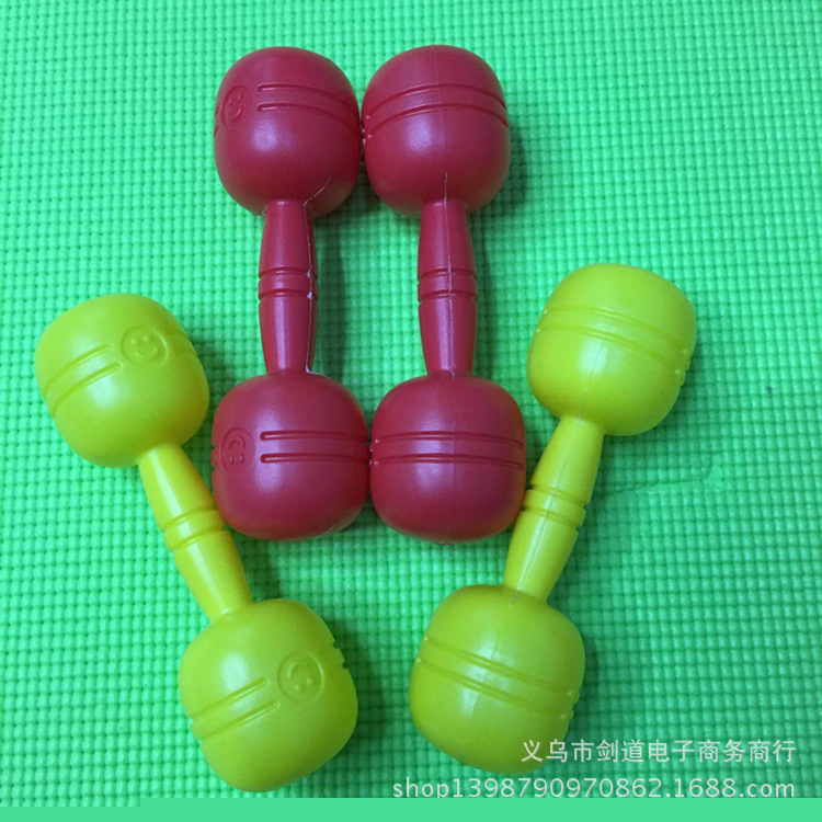 加工環保無味幼兒園塑料啞鈴兒童健身體操排練早操有聲鋼珠啞鈴工廠,批發,進口,代購