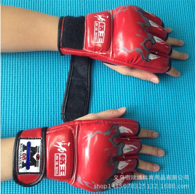 加厚拳擊手套 半指MMA拳套UFC散打手套打沙袋專業搏擊格鬥拳套工廠,批發,進口,代購