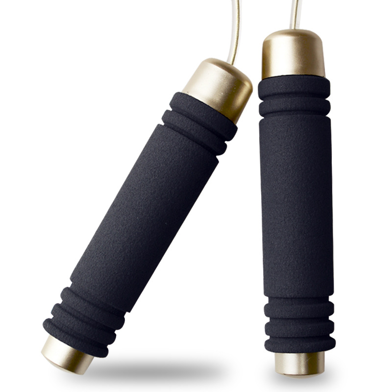2015新款土豪金鋼絲跳繩 高密度海綿 高軸承跳繩廠傢直銷質量保證工廠,批發,進口,代購